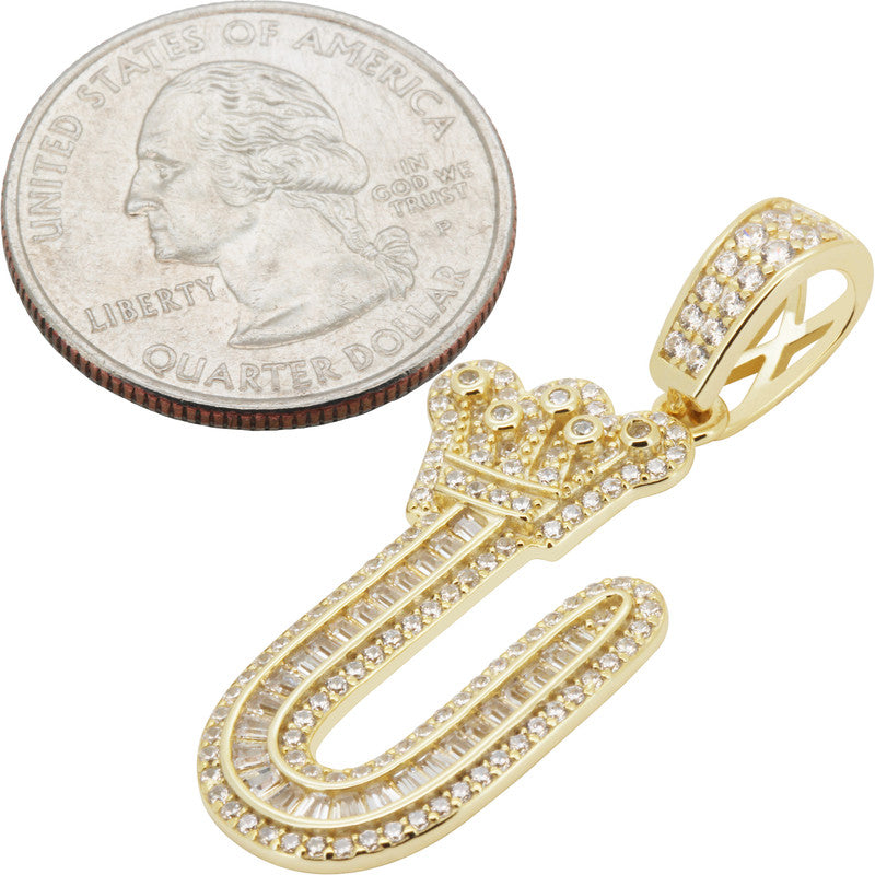 Crown Initial U Pendant