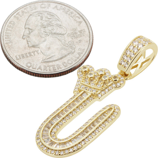 Crown Initial U Pendant