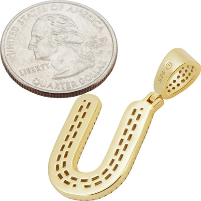 Baguette Initial U Pendant