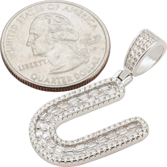Baguette Initial U Pendant