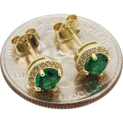 7mm Birthstone Circle Studs