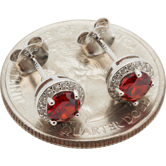 7mm Birthstone Circle Studs