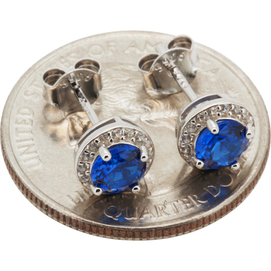 7mm Birthstone Circle Studs