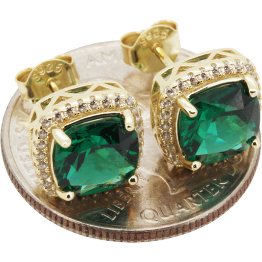 10mm Birthstone Square Studs