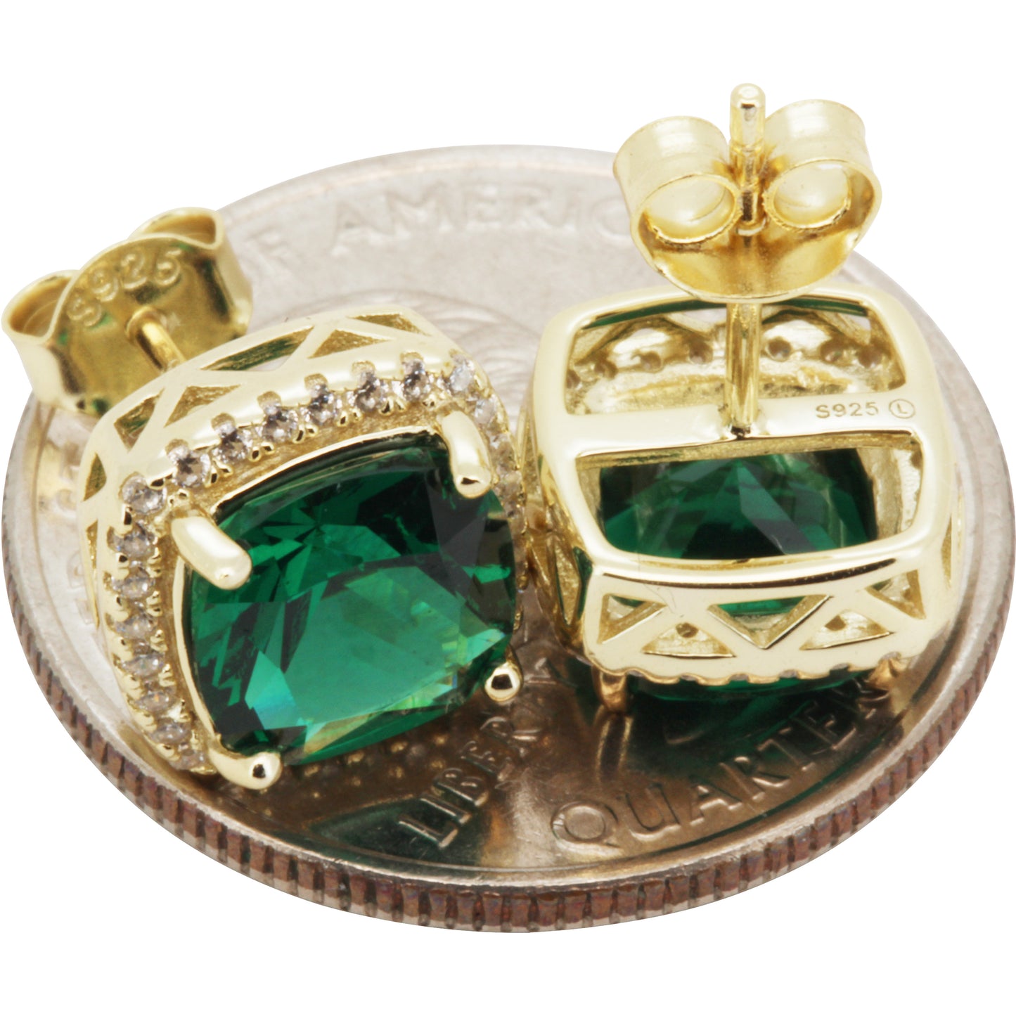 10mm Birthstone Square Studs