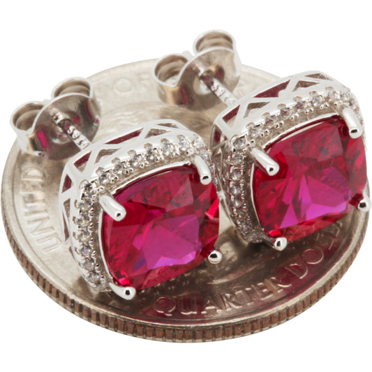 10mm Birthstone Square Studs