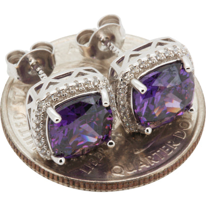 10mm Birthstone Square Studs