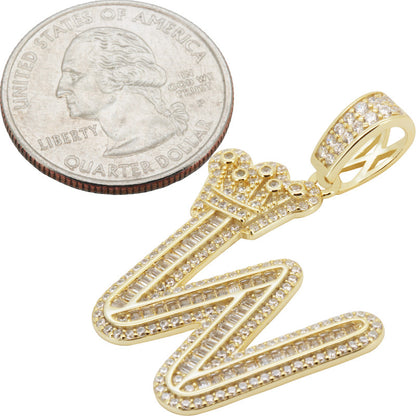 Crown Initial W Pendant