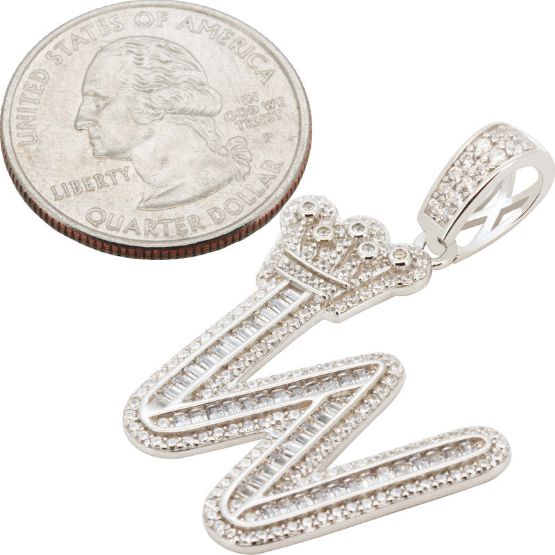 Crown Initial W Pendant