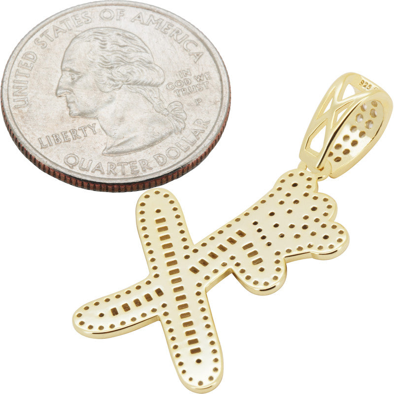 Crown Initial X Pendant