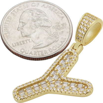 Baguette Initial Y Pendant