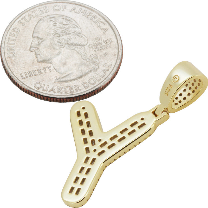 Baguette Initial Y Pendant