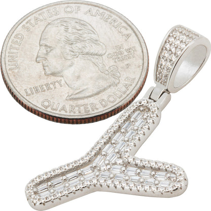 Baguette Initial Y Pendant