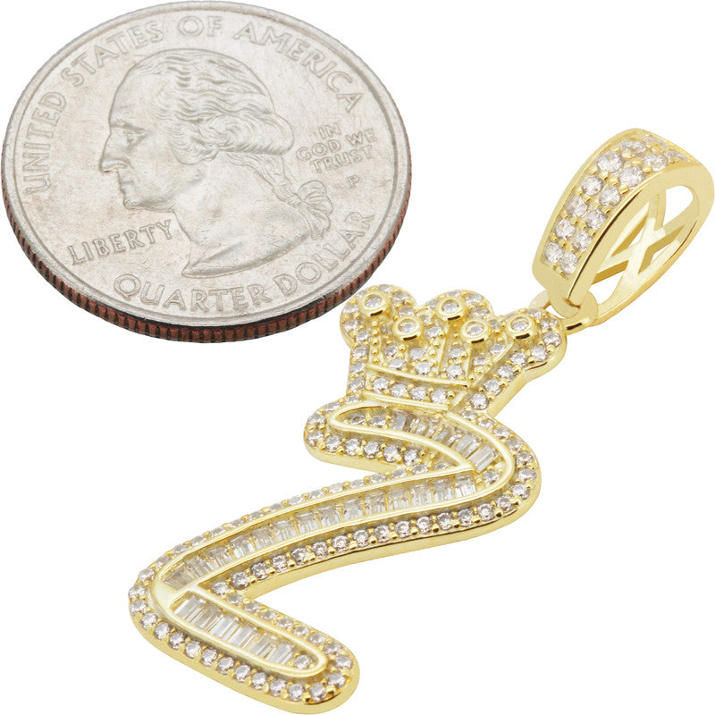 Crown Initial Z Pendant