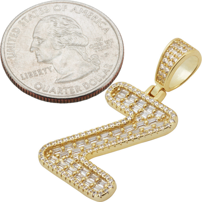 Baguette Initial Z Pendant