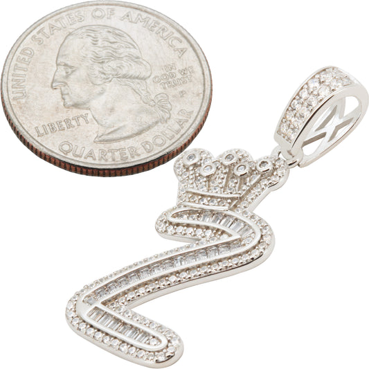 Crown Initial Z Pendant