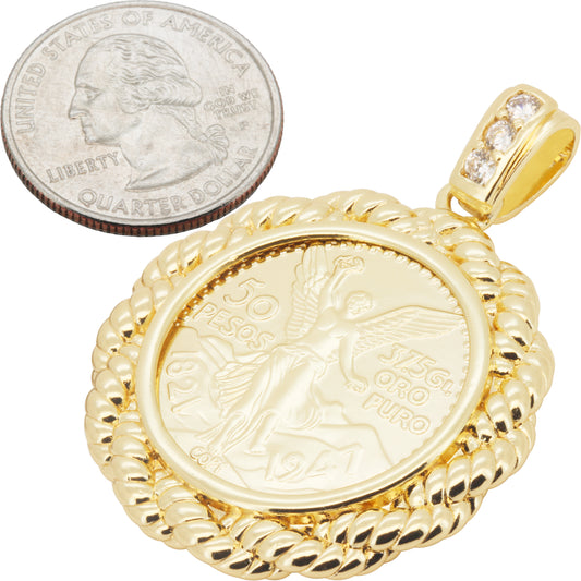 Mexican Peso Pendant (14K Gold Filled)