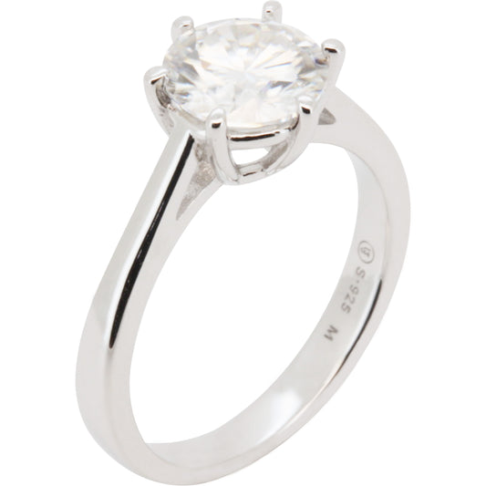 Moissanite Engagement Ring (925 Sterling Silver)