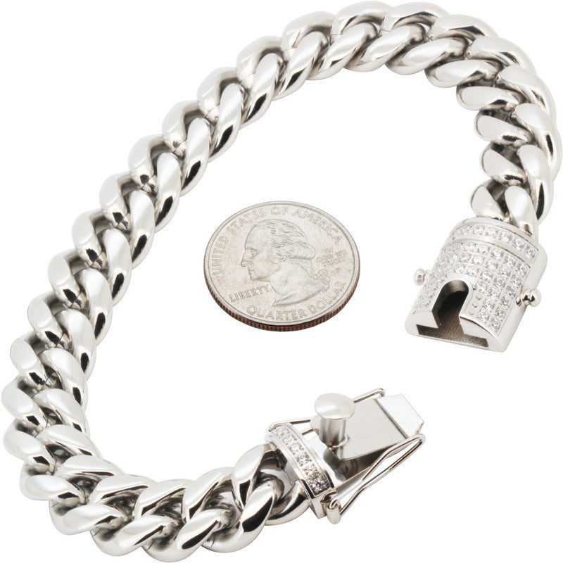 12mm Miami Cuban Link Bracelet 10.5"