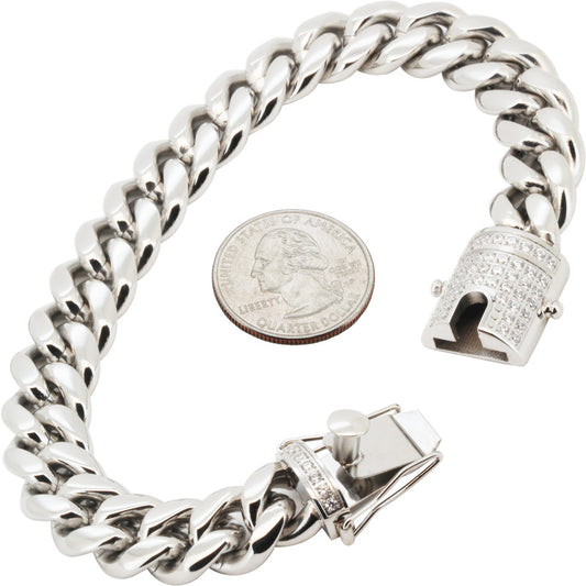 12mm Miami Cuban Link Bracelet 11.5"