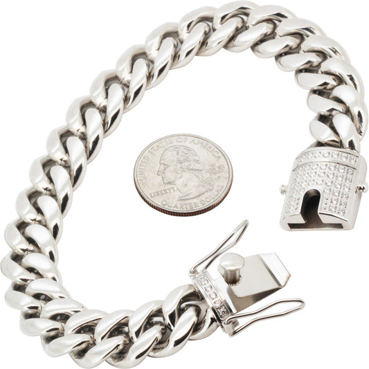 14mm Miami Cuban Link Bracelet 11"