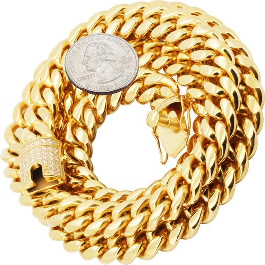 12mm Miami Cuban Link Chain 18"