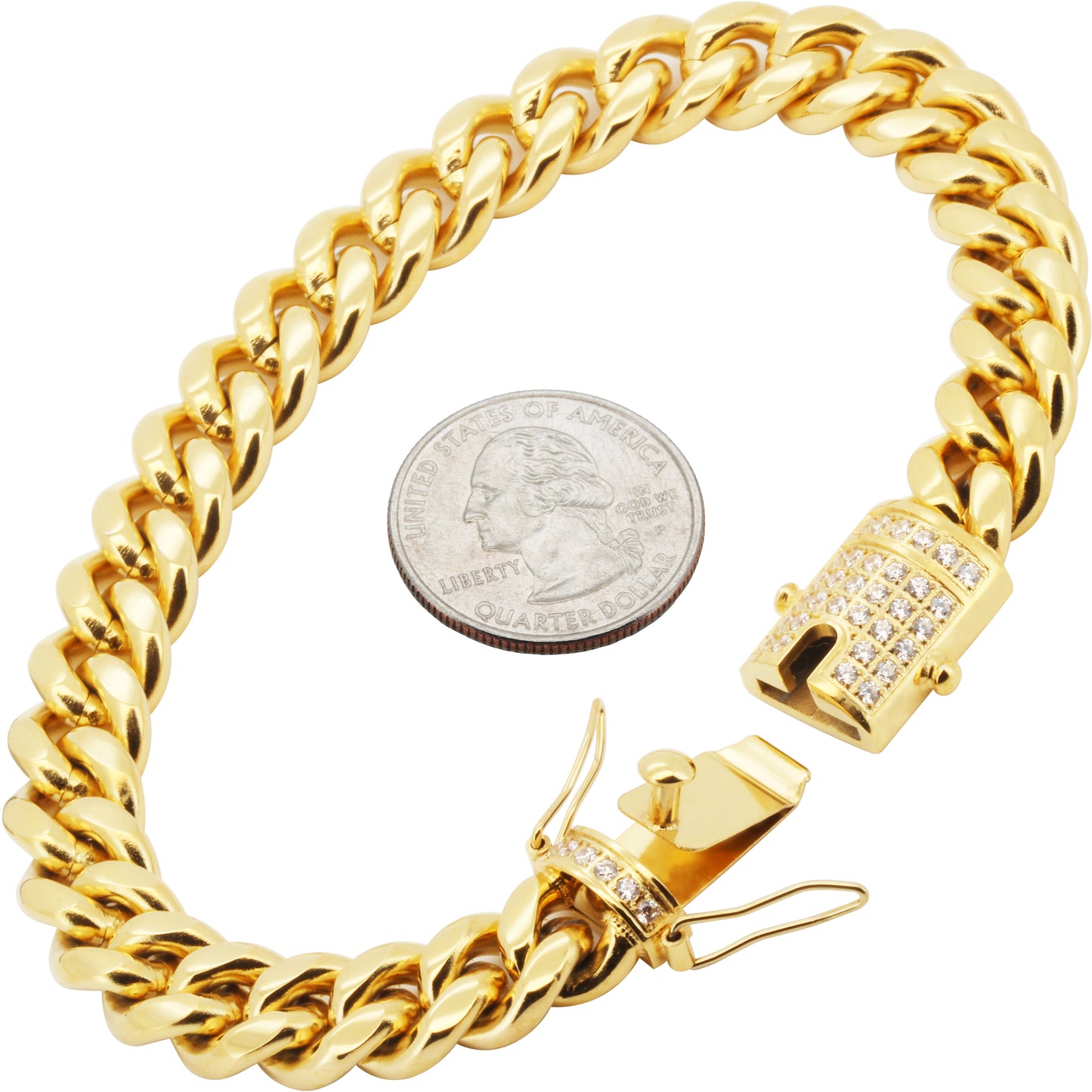 10mm Miami Cuban Link Bracelet 10.5"