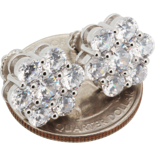 14mm Moissanite Cluster Studs
