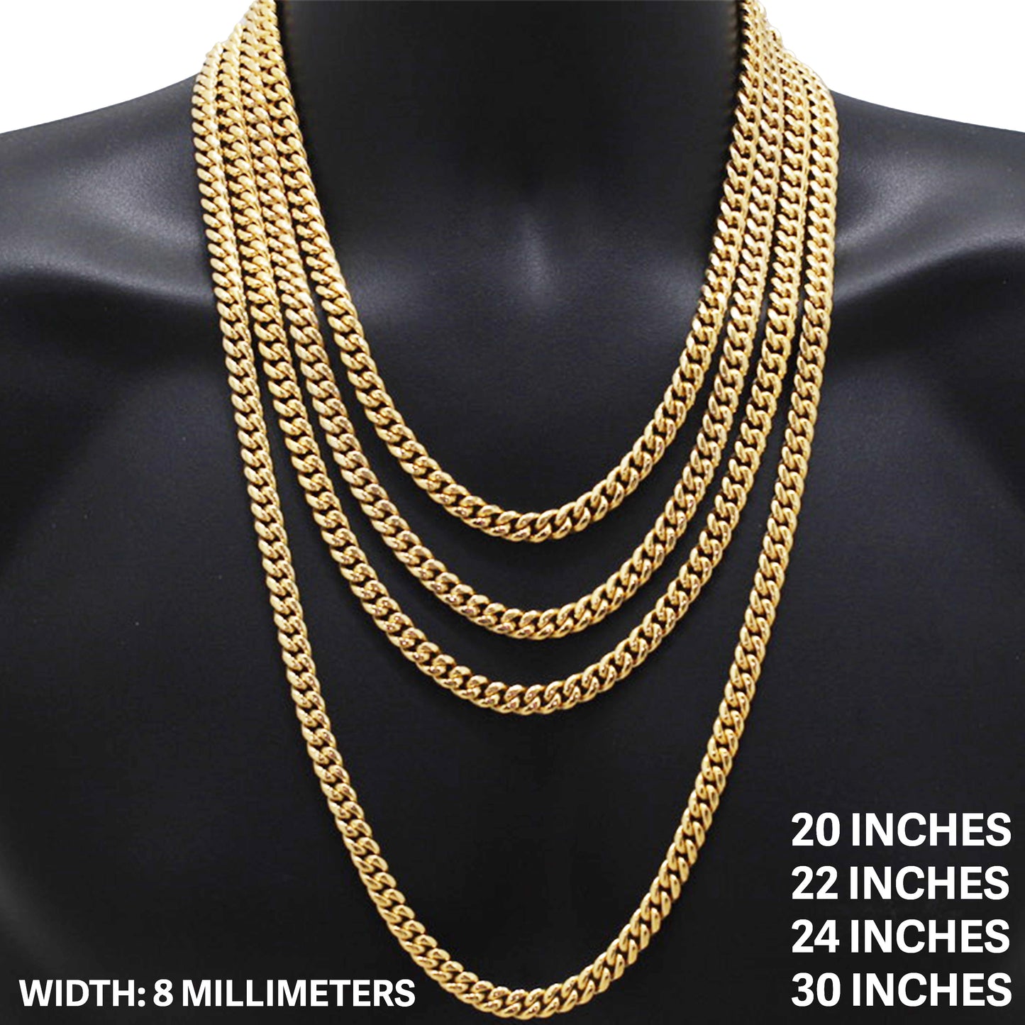 8mm Miami Cuban Link Chain 20"