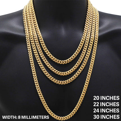 8mm Miami Cuban Link Chain 20"