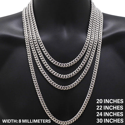 8mm Miami Cuban Link Chain 20"