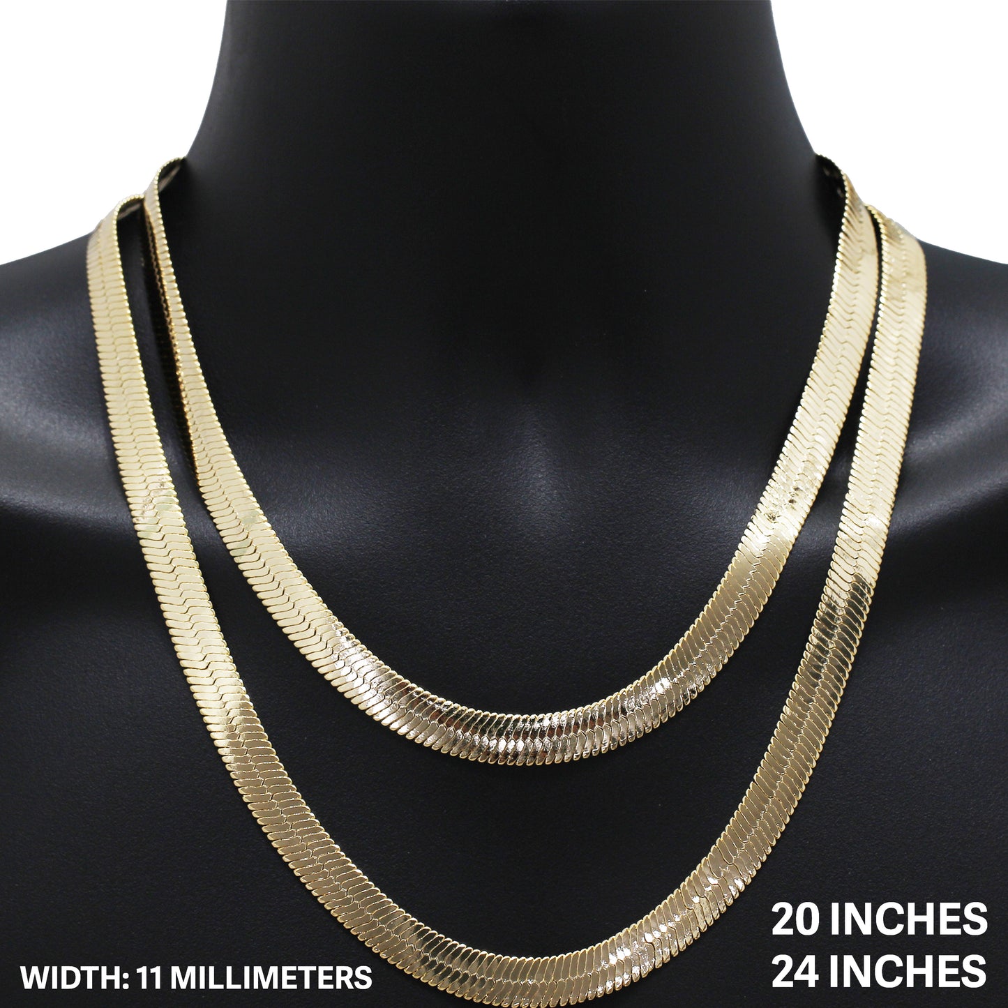 11mm Herringbone Chain 24"
