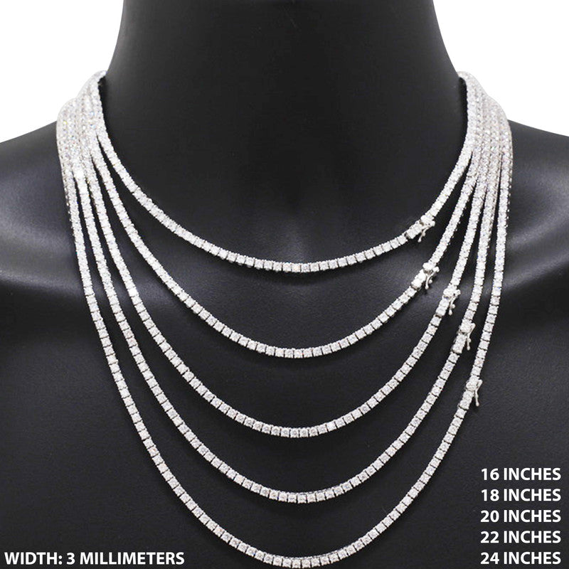 3mm Tennis Chain 24"