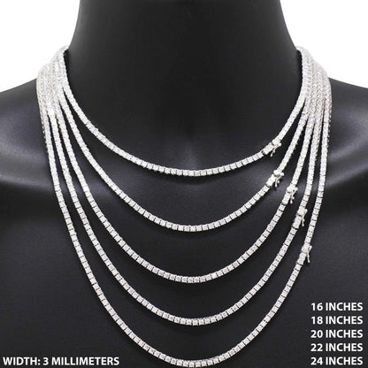 3mm Tennis Chain 22"