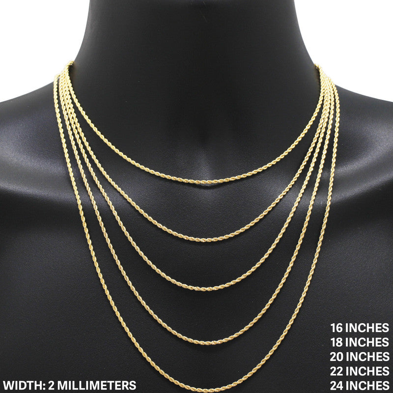 2mm Rope Chain 24"