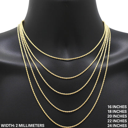 2mm Rope Chain 24"