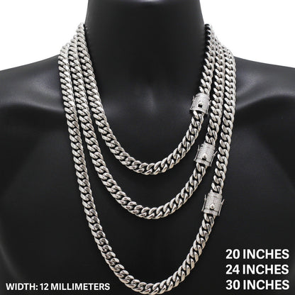 12mm Miami Cuban Link Chain 28"