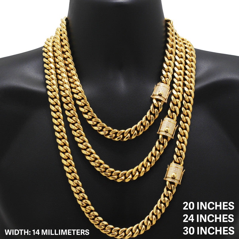 14mm Miami Cuban Link Chain 16"
