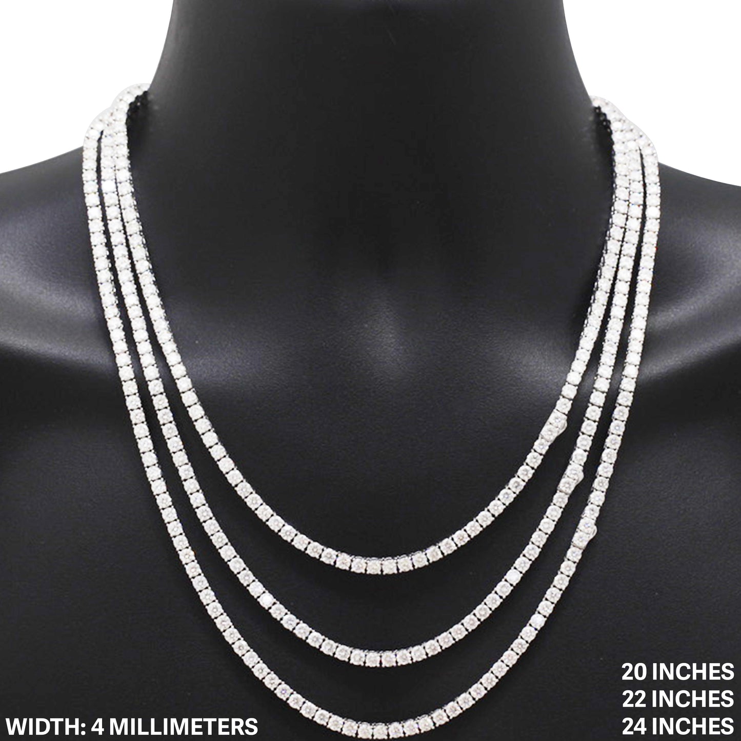 4mm Moissanite Tennis Chain 24"
