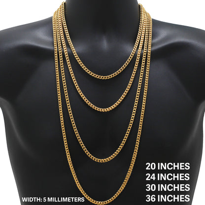 5mm Smooth Franco Chain 36"