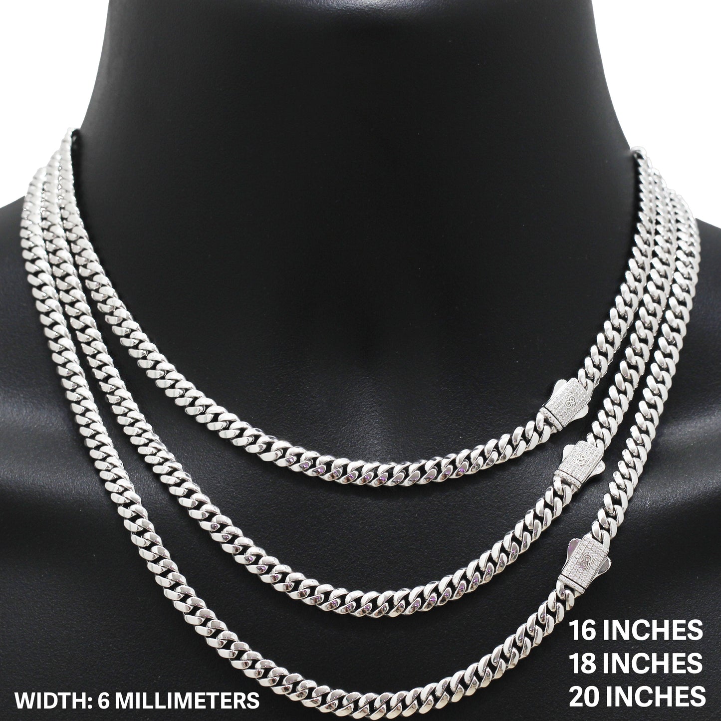6mm Miami Cuban Link Chain 20"