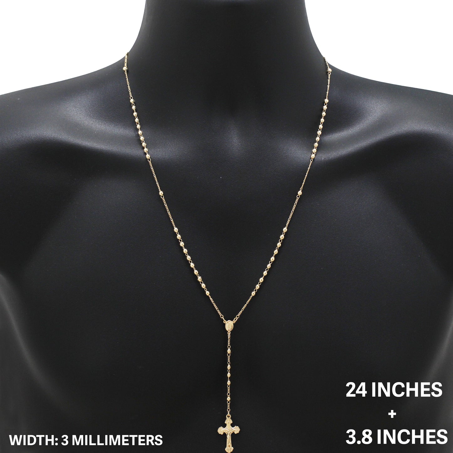 3mm Rosary 24" + 3.8"