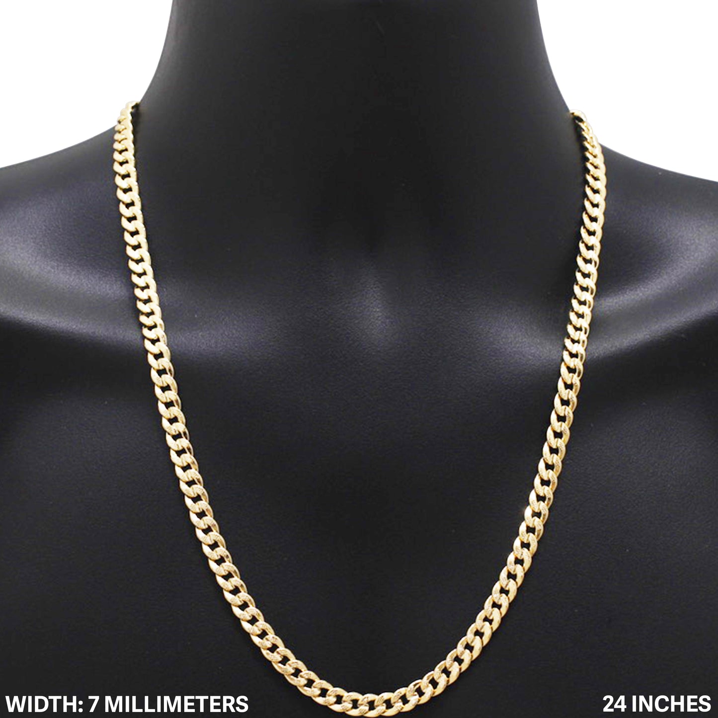 7mm Curb Cuban Link Chain 24"