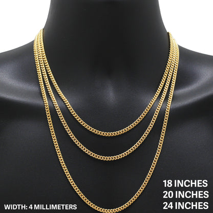 4mm Miami Cuban Link Chain 20"