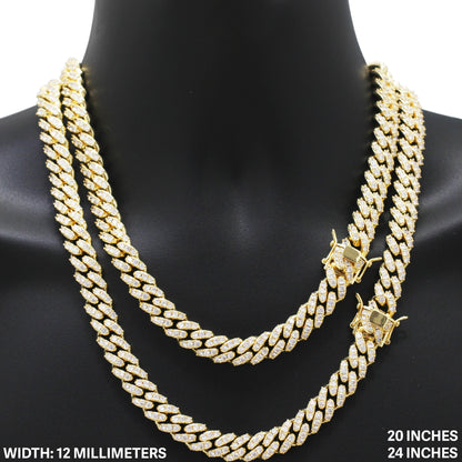 12mm Cuban Link Chain 24"
