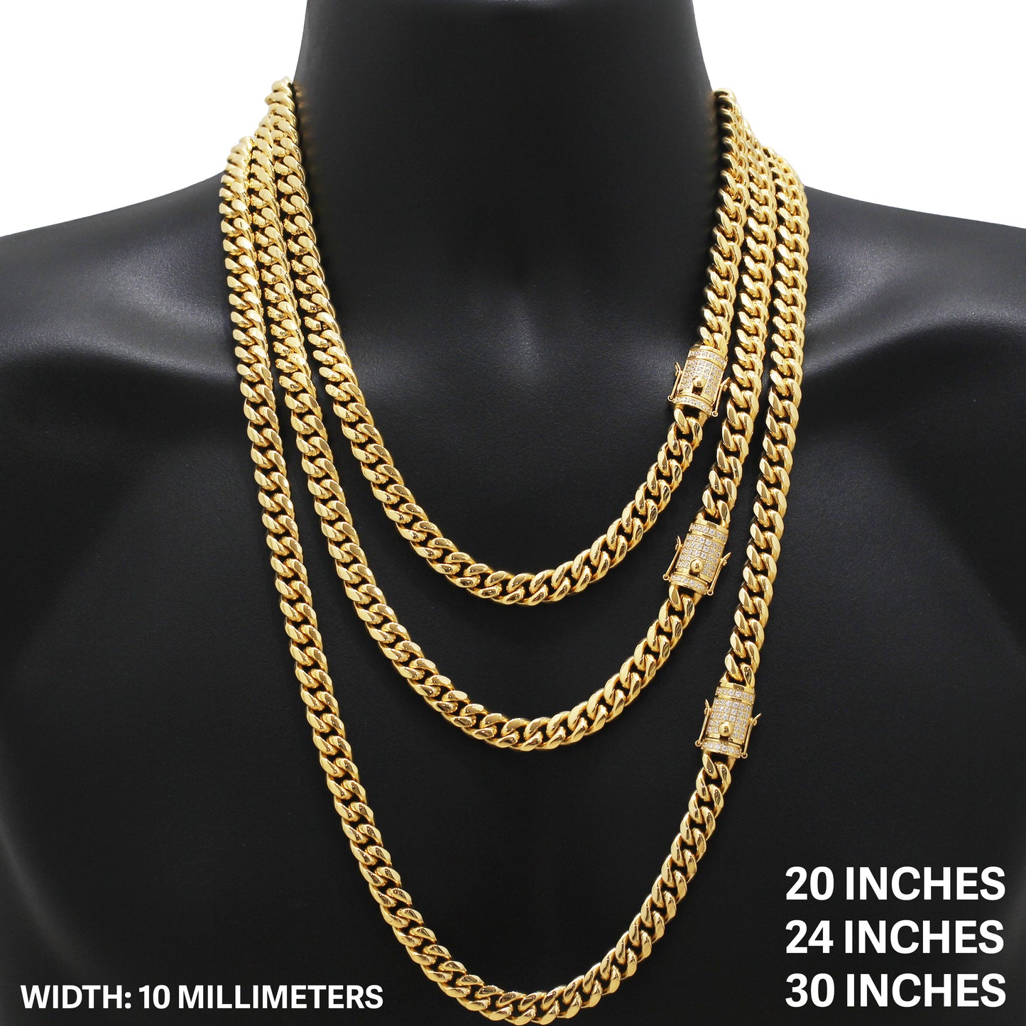 10mm Miami Cuban Link Chain 38"