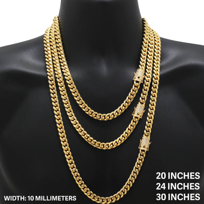10mm Miami Cuban Link Chain 38"