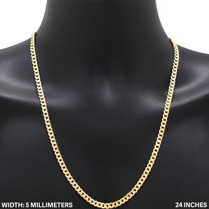 5mm Curb Cuban Link Chain 24"