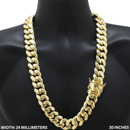 24mm Miami Cuban Link Chain 30"