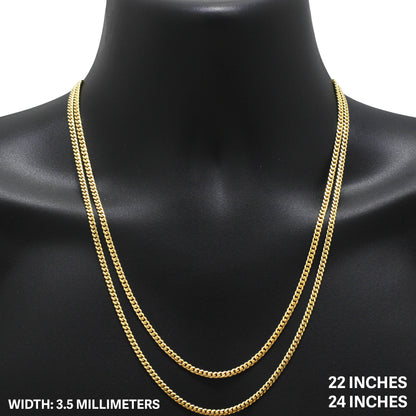 3.5mm Miami Cuban Link Chain 24"
